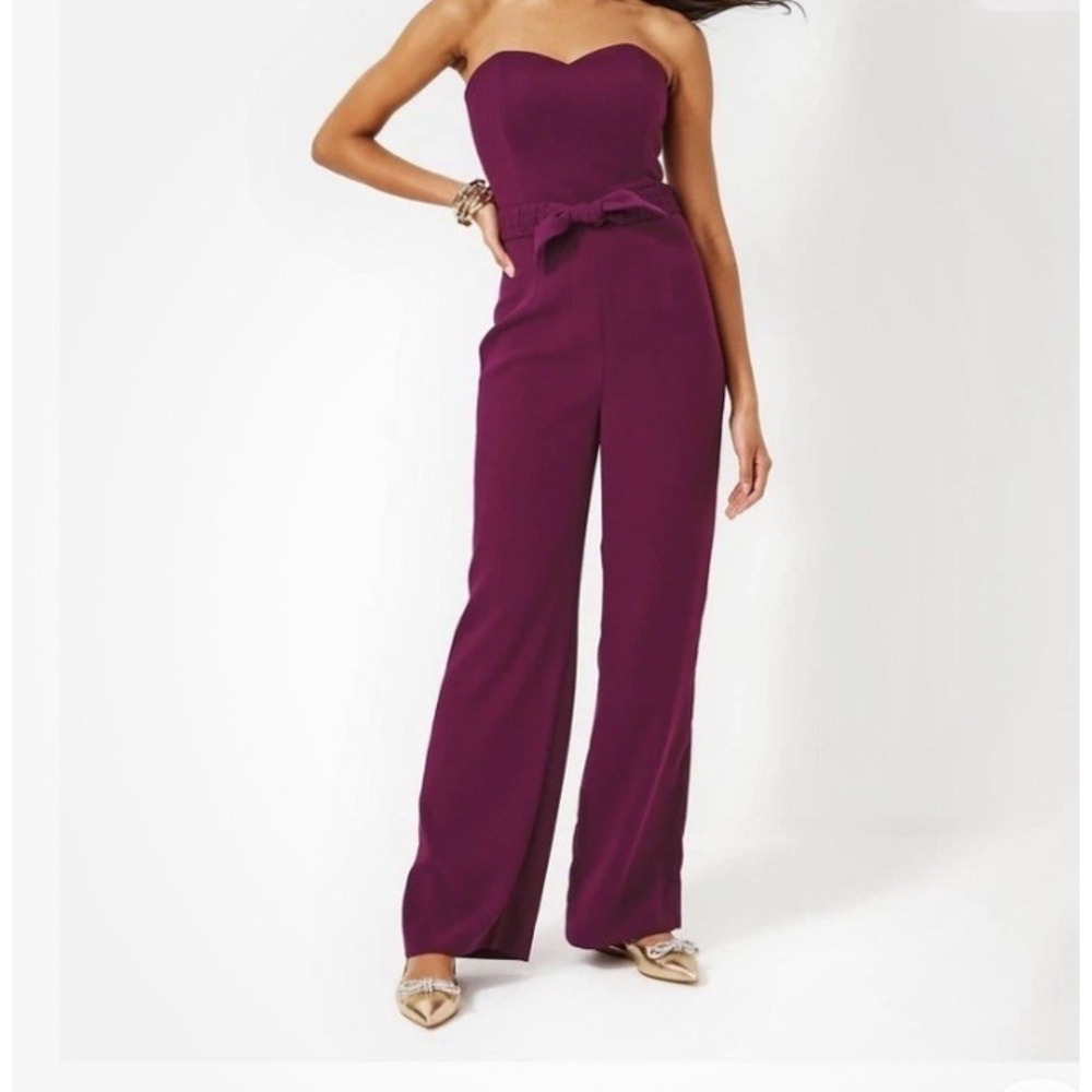 Lilly Pulitzer Rosalie Strapless Jumpsuit With Corset Womens Sz 0 Amarena Cherry
